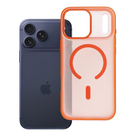 Futerał do iPhone 17 PRO MAX Flexline Mag Cover zgodny z MagSafe pomarańczowy