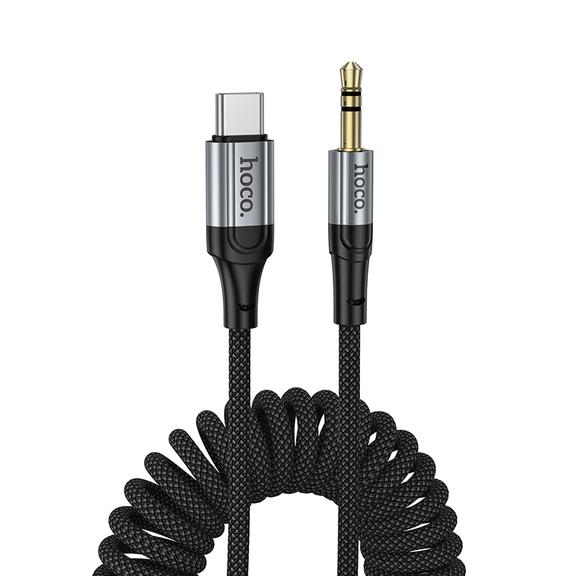 Kabel AUX Jack 3,5 mm do USB C Hoco 1,5 m UPA33B czarny