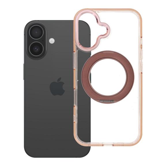 Etui na iPhone 16 Frame Circle Stand zgodne z MagSafe złote
