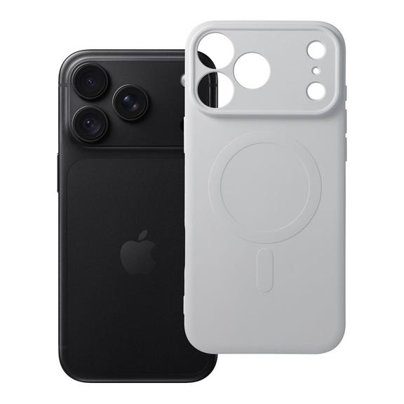 Etui na iPhone 18 Pro Max / 17 Pro Max Silicone Mag Cover zgodne z MagSafe (camera protection) srebrne