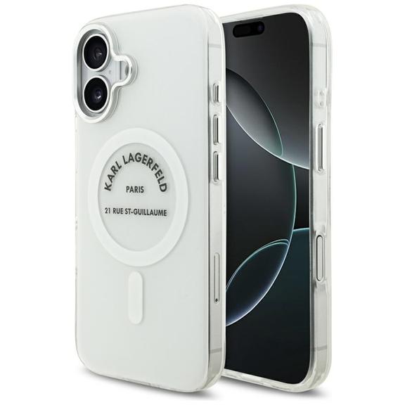 KARL LAGERFELD futerał do IPHONE 17 kompatybilny z MagSafe KLHMP17SHKRSGPT (IML Karl RSG Logo) transparentny