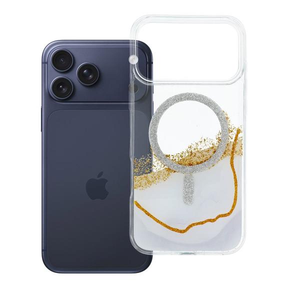 Etui na iPhone 18 Pro Max / 17 Pro Max Golden zgodne z MagSafe białe