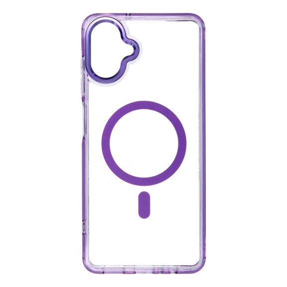 Etui na Samsung A07 / A08 Frame Clear Hybrid Mag Cover zgodny z MagSafe fioletowe
