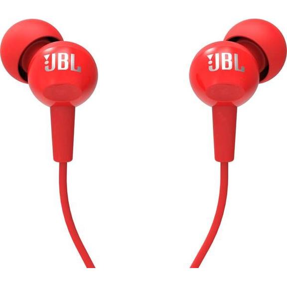Słuchawki przewodowe douszne Jack 3,5 mm JBL C100Si czerwone