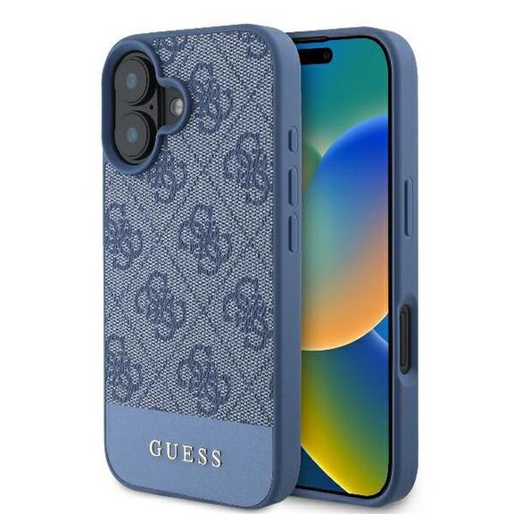 GUESS futerał do IPHONE 16 GUHCP16SG4GLBL (4G PU Bottom Stripe) niebieski