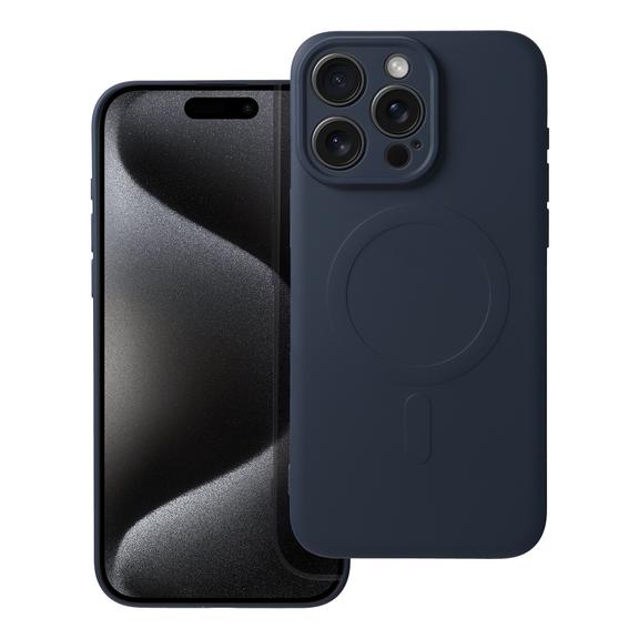 Futerał do iPhone 15 PRO MAX Silicone Mag Cover zgodny z MagSafe tytanowy niebieski