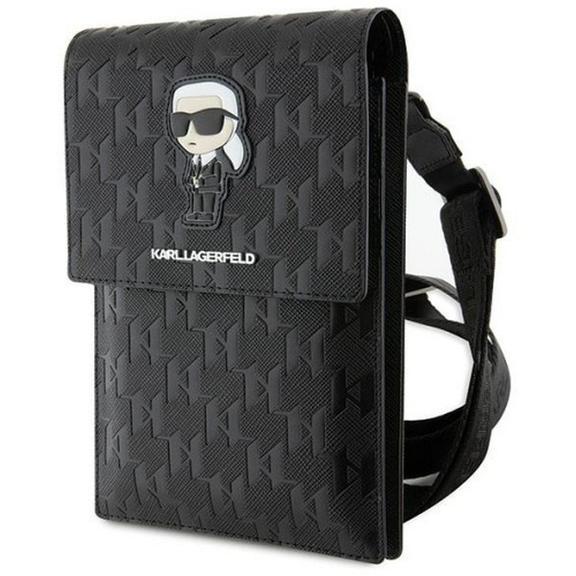 KARL LAGERFELD torebka uniwersalna na telefon KLWBSAKHPKK (Saffiano Mono Ikonik) czarny