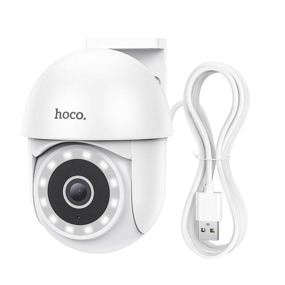 Kamera zewnętrzna Hoco 3MP Full HD Wi-Fi D2 biała