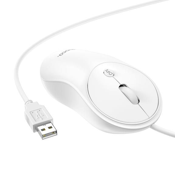 Myszka przewodowa Hoco USB A 1600 dpi GM13 biała