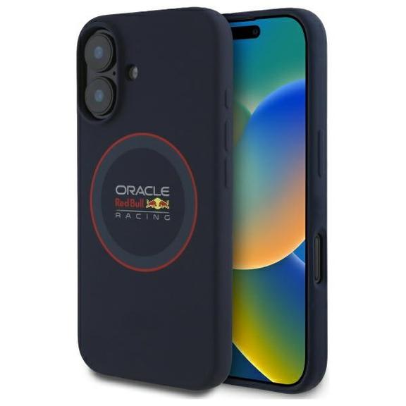 RED BULL futerał do IPHONE 16 kompatybilny z MagSafe RBHMP16S24SIILVR (Silicone red Ring) navy