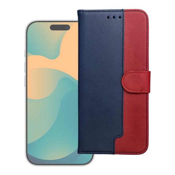 Etui z klapką na Motorola G17 POWER Split Book granatowo-czerwone