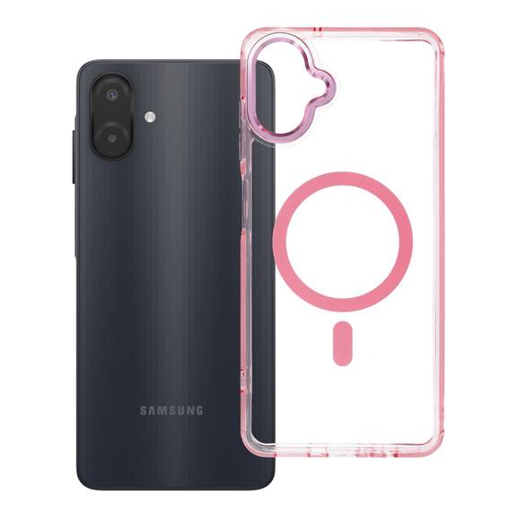 Etui na Samsung A07 / A08 Frame Clear Hybrid Mag Cover zgodny z MagSafe pudrowy róż