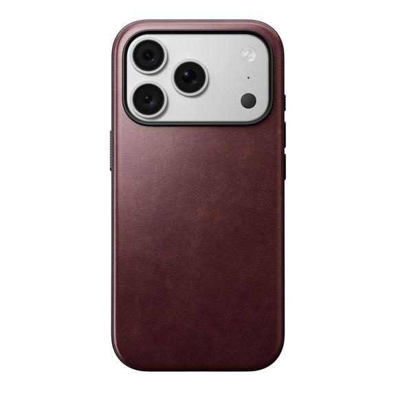 NOMAD futerał skórzany do IPHONE 18 Pro/17 Pro kompatybilny z MagSafe (Modern Leather Case Horween Leather) burgundowy