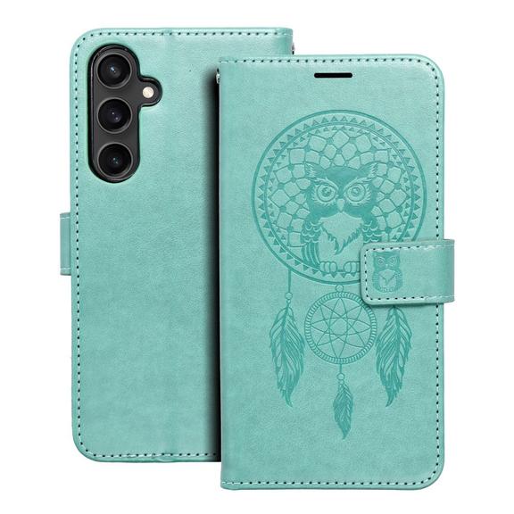 Etui z klapką na Samsung S23 FE Mezzo Book łapacz snów zielone
