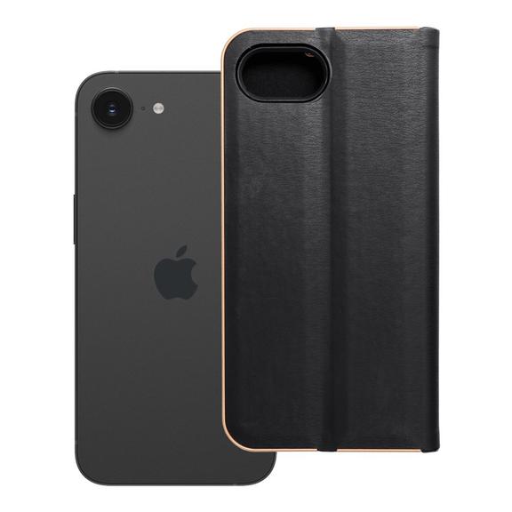 Etui z klapką na iPhone 16e (SE 4 2025) Luna Book Gold czarne