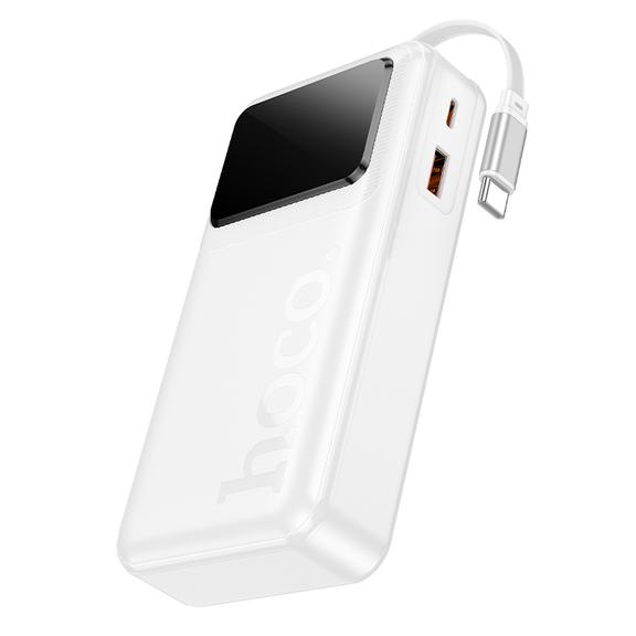 Powerbank 20000 mAh QC PD 22,5W 2A z wbudowanym kablem USB C Hoco Q41 biały