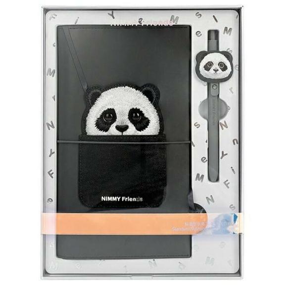 NIMMY zestaw 2w1 notatnik + długopis BIG EYED PET 2.0 Panda czarny