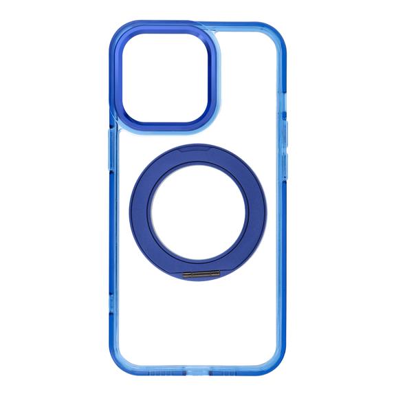 Etui na iPhone 13 PRO Frame Circle Stand zgodne z MagSafe granatowe