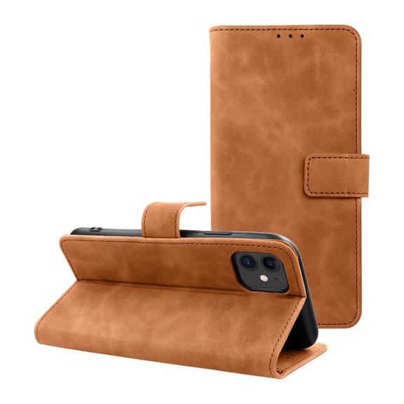 Etui z klapką na iPhone 11 Tender Book brązowe