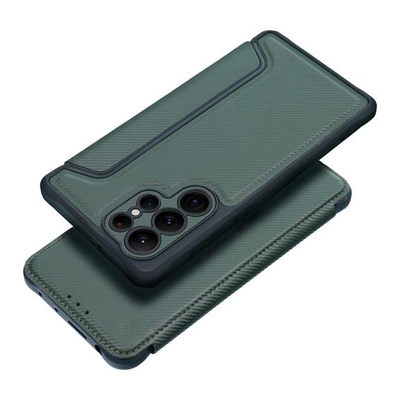 Etui z klapką na Samsung S24 FE Razor Book ciemnozielone