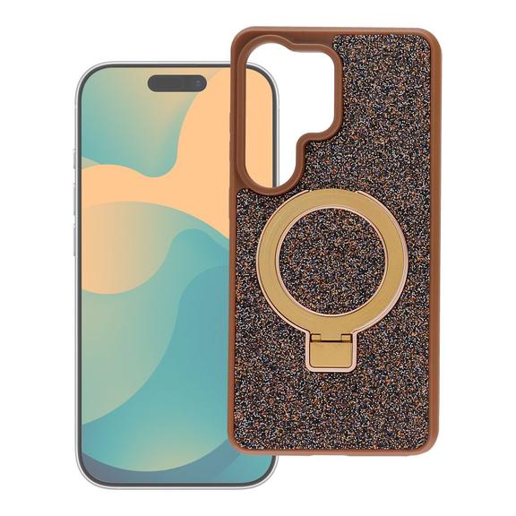 Etui na Samsung S26 Ultra Quartz Circle Stand Mag Cover brązowe