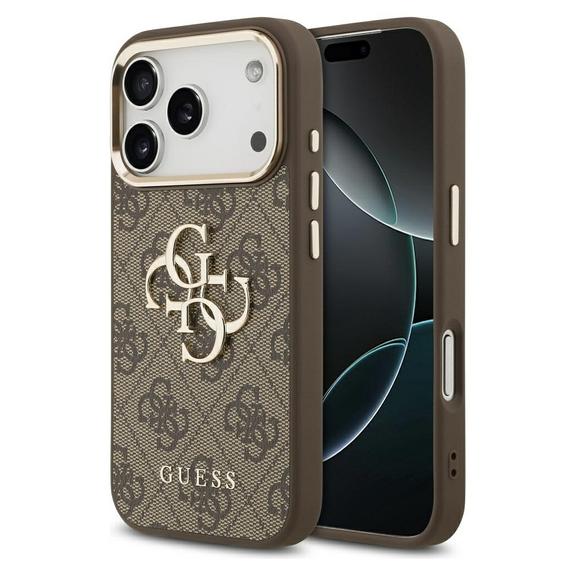 GUESS futerał do IPHONE 17 Pro GUHCP17L4GMGCBR (PU W/ Big 4G Classic Logo) złoto brązowy
