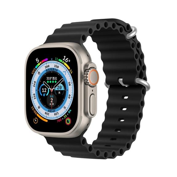 DUX DUCIS pasek OCEAN WAVE silikonowy do Apple Watch 42 / 44 / 45 mm czarny