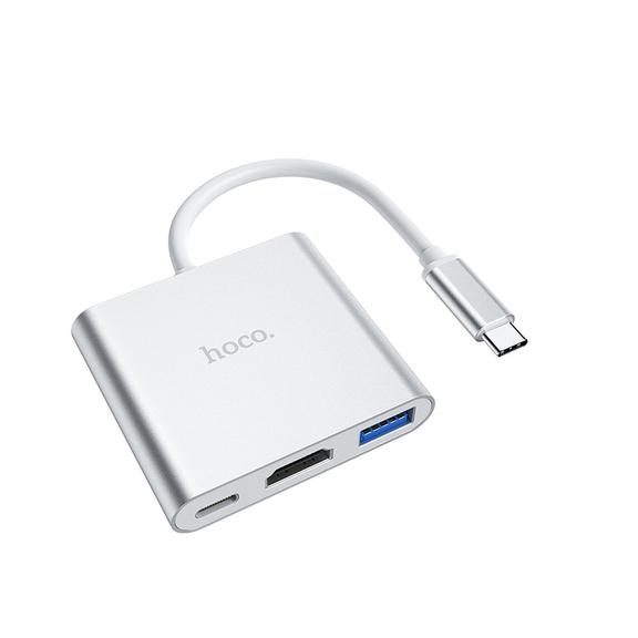 HOCO adapter HUB HB14 Easy use Typ C konwerter (Typ C to USB3.0 + HDMI+ Power Delivery PD67W) [EOL]