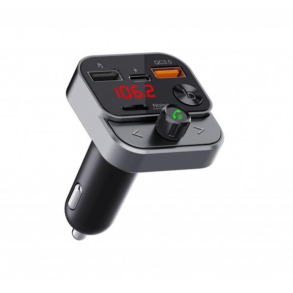 ART transmiter FM bluetooth 5.0 + USB A QC3.0 + Typ C (total 30W) FM-84B czarny