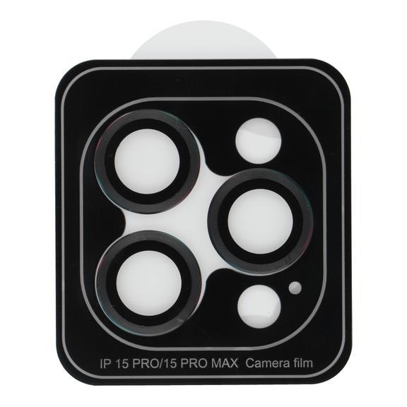 Osłona aparatu PROTECTOR 9H + aplikator do IPHONE 15 PRO / 15 PRO MAX czarna