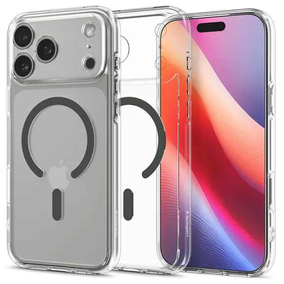 SPIGEN futerał ULTRA HYBRID MAG kompatybilny z MagSafe do IPHONE 17 Pro clear graphite