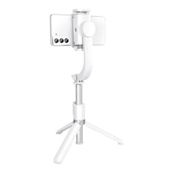 Uchwyt selfie z pilotem bezprzewodowym tripod ze stabilizatorem GIMBAL SSTR-L08 biały