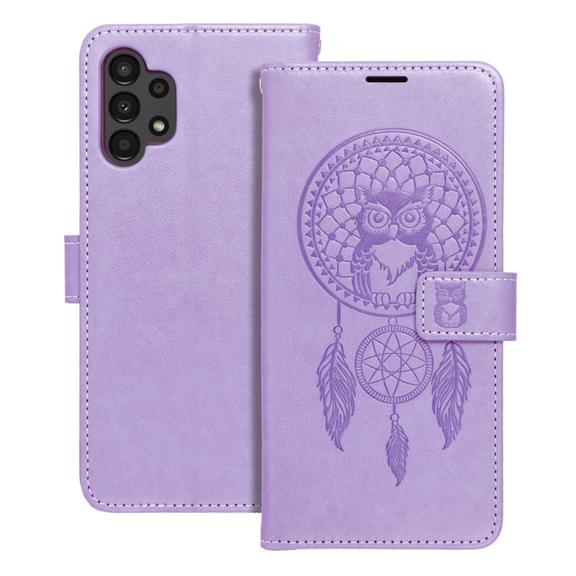 Etui z klapką na Samsung A13 4G Mezzo Book łapacz snów fioletowe