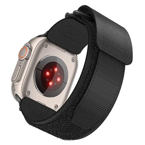 Pasek do Apple Watch Forcell F-Design FA05 rzep nylon 42 / 44 / 45 / 49 mm czarny