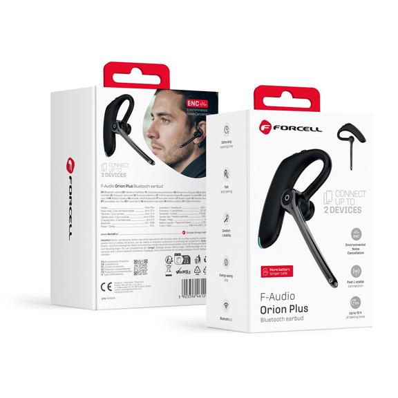 Słuchawka bezprzewodowa mono (ENC, Multipoint, BT 6.0 + EDR, 170mah) FORCELL Orion Plus czarny 0INT