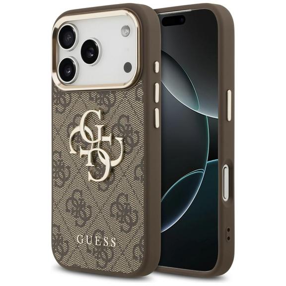 GUESS futerał do IPHONE 18 Pro / 17 Pro GUE005483 (PU W/ Big 4G Classic Logo) brązowy złoty