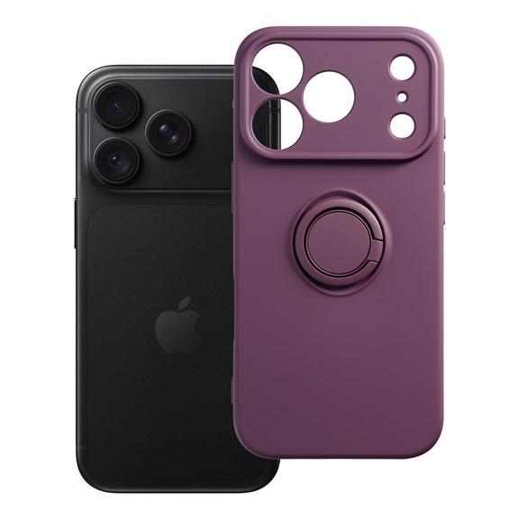 Etui na iPhone 18 Pro / 17 Pro Silicone Ring burgundowy