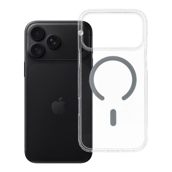 Etui na iPhone 18 Pro Max / 17 Pro Max Drop Glue Colorful Ring Mag Cover zgodne z MagSafe szare