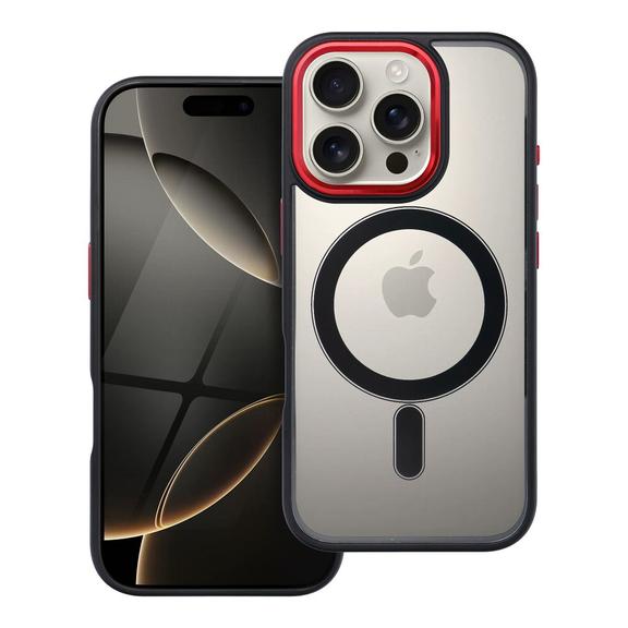 Futerał do iPhone 16 PRO Color Edge Mag Cover zgodny z MagSafe czarno czerwony