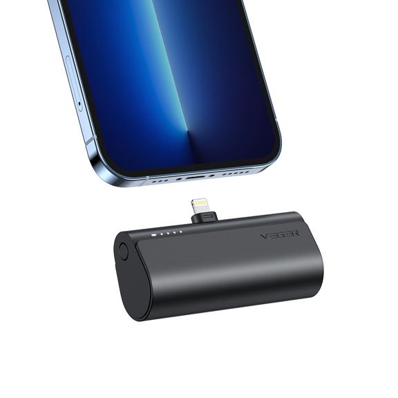 Powerbank Veger PlugOn (W0556P) PD QC3.0 3A 20W 5000 mAh z wbudowanym złączem Lightning czarny