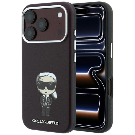KARL LAGERFELD futerał do IPHONE 18 Pro Max/ 17 Pro max kompatybilny z MagSafe (Smooth Ikonik Sketch) burgundowy