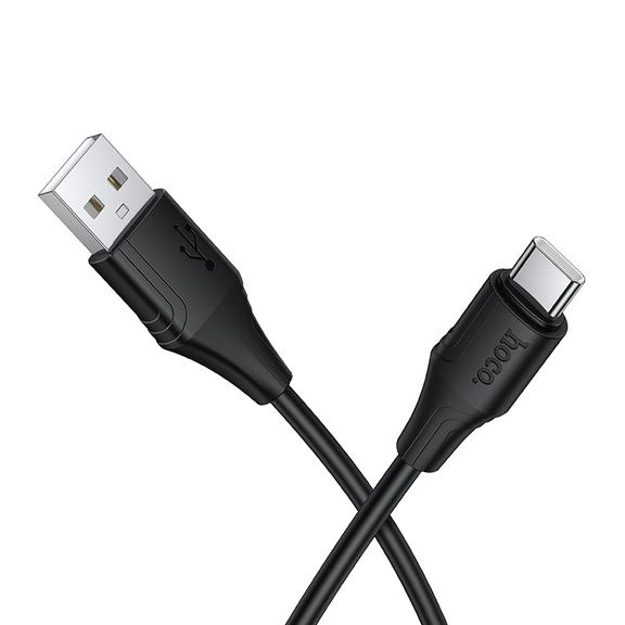Kabel USB A do USB C Hoco 3A silikonowy 1 m X124 czarny