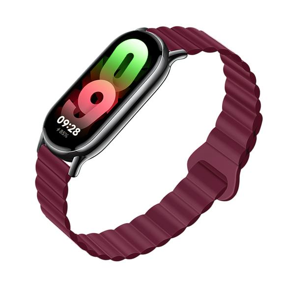 Pasek do Mi Band 8 Xiaomi Forcell F-Design FX8 sprzączka silikon bordowy