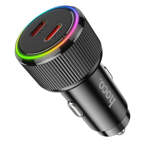 Ładowarka samochodowa Hoco 2 x USB C QC PD 50W NZ14B czarna