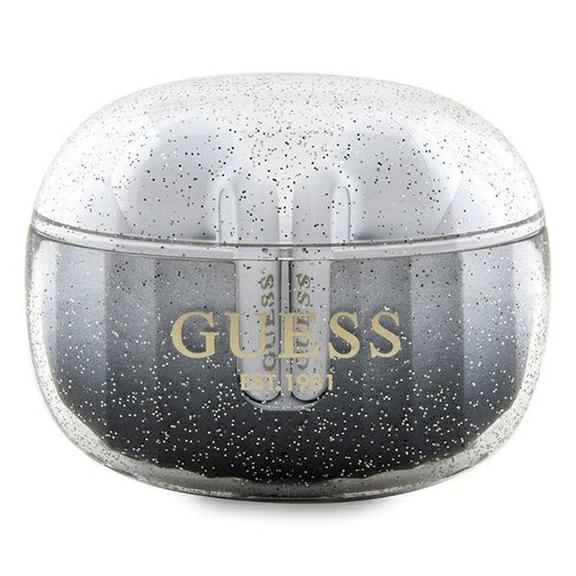 GUESS słuchawki bezprzewodowe bluetooth TWS + stacja dokująca GUTWSHDGKEEK (Glitter gradient) czarne