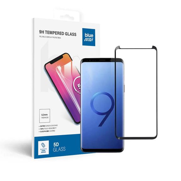 Szkło hartowane do Samsung Galaxy S9 PLUS  (full glue / case friendly) Blue Star 5D czarne