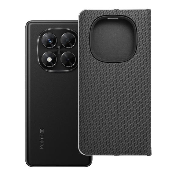 Etui z klapką na Xiaomi Redmi NOTE 14 PRO 5G / 14 PRO PLUS 5G Luna Book Carbon czarne