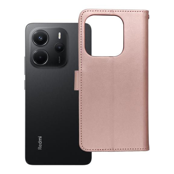 Etui z klapką na Xiaomi Redmi NOTE 14 4G (GLOBAL - 164,84mm x 78,15mm x 8,16mm) Mezzo Book teddy bear złoto-różowe