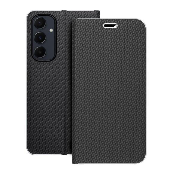 Etui z klapką na Samsung A55 5G Luna Book Carbon czarne