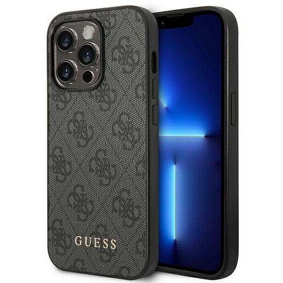GUESS futerał do IPHONE 14 Pro Max GUHCP14XG4GFGR (4G Gold Logo) szary